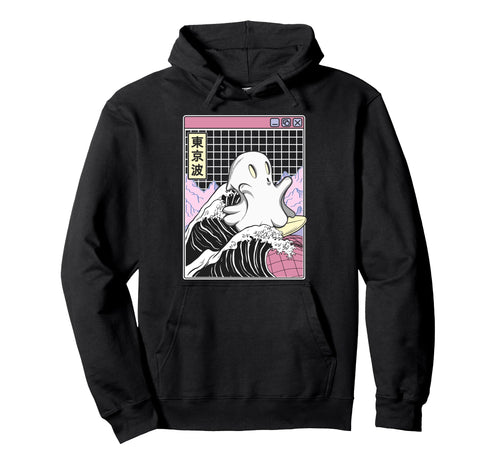 Surfing Ghost Japan Kanagawa Wave Hoodie - Aesthetic Graphic Men Women - T-Shirt, Sweatshirt, Hoodie