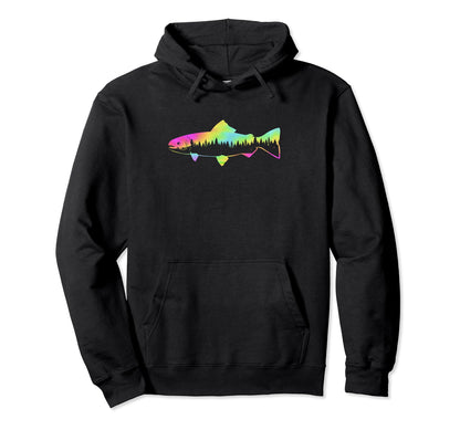 Fish Lover Trout Fisherman Rainbow Trout Hoodie - Minimalist Print Unisex - T-Shirt, Sweatshirt, Hoodie