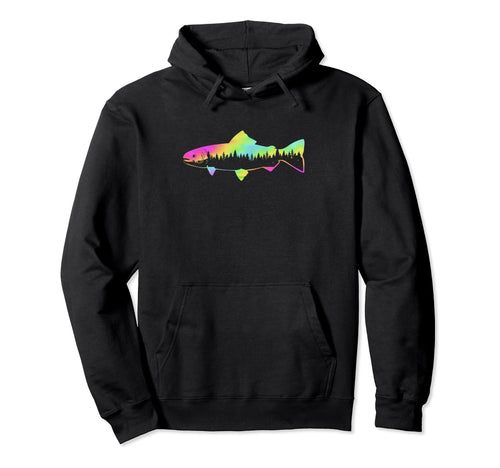 Fish Lover Trout Fisherman Rainbow Trout Hoodie - Minimalist Print Unisex - T-Shirt, Sweatshirt, Hoodie