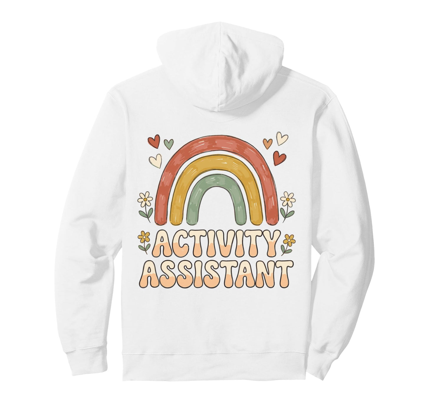 Activity Assistant Boho Rainbow Heart Hoodie - Aesthetic Graphic Unisex - T-Shirt, Sweatshirt, Hoodie