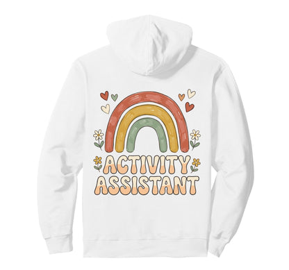 Activity Assistant Boho Rainbow Heart Hoodie - Aesthetic Graphic Unisex - T-Shirt, Sweatshirt, Hoodie