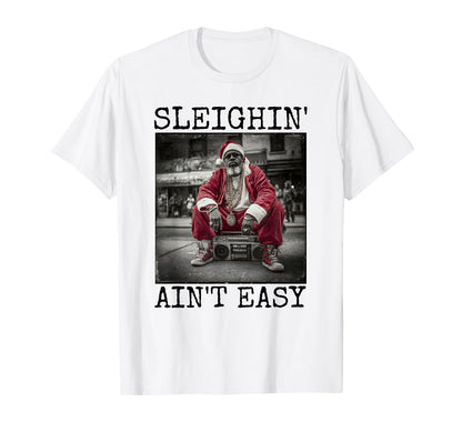 Black B Santa Claus Hip Hop T-Shirt - Graphic Print for Adults - T-Shirt, Sweatshirt, Hoodie
