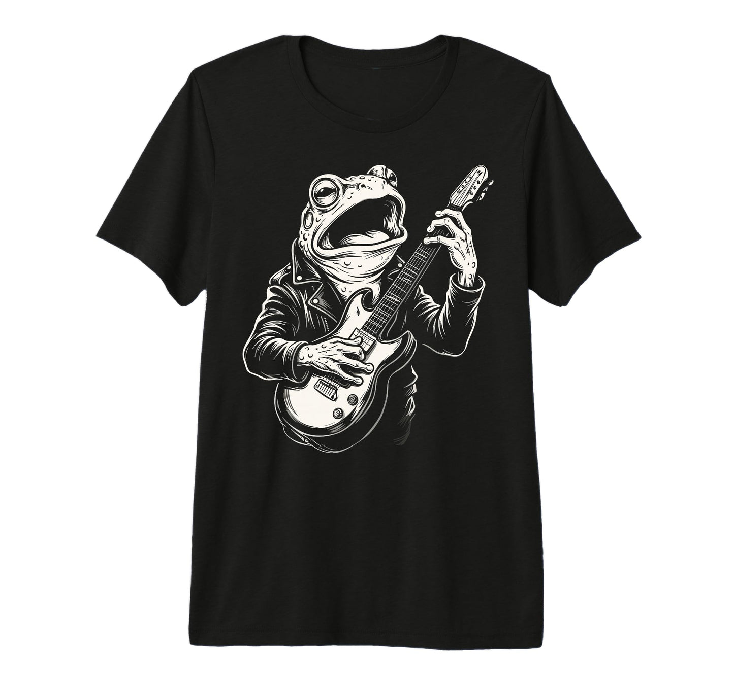 Funny Frog Playing Guitar Heavy Metal T-Shirt - Graphic Print Men Women - T-Shirt, Sweatshirt, Hoodie