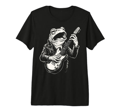 Funny Frog Playing Guitar Heavy Metal T-Shirt - Graphic Print Men Women - T-Shirt, Sweatshirt, Hoodie