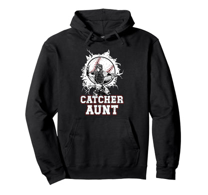 Baseball Catcher Aunt Baseball Catcher Hoodie - Aesthetic Graphic Unisex - T-Shirt, Sweatshirt, Hoodie