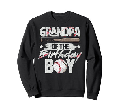 Grandpa Birthday Matching Baseball Sweatshirt - Trendy Graphic Unisex - T-Shirt, Sweatshirt, Hoodie