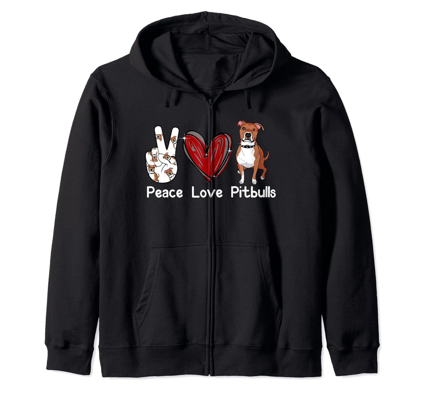 Peace Love Pitbulls Dog Dogs Pet T-Shirt - Casual Everyday Wear Unisex - T-Shirt, Sweatshirt, Hoodie