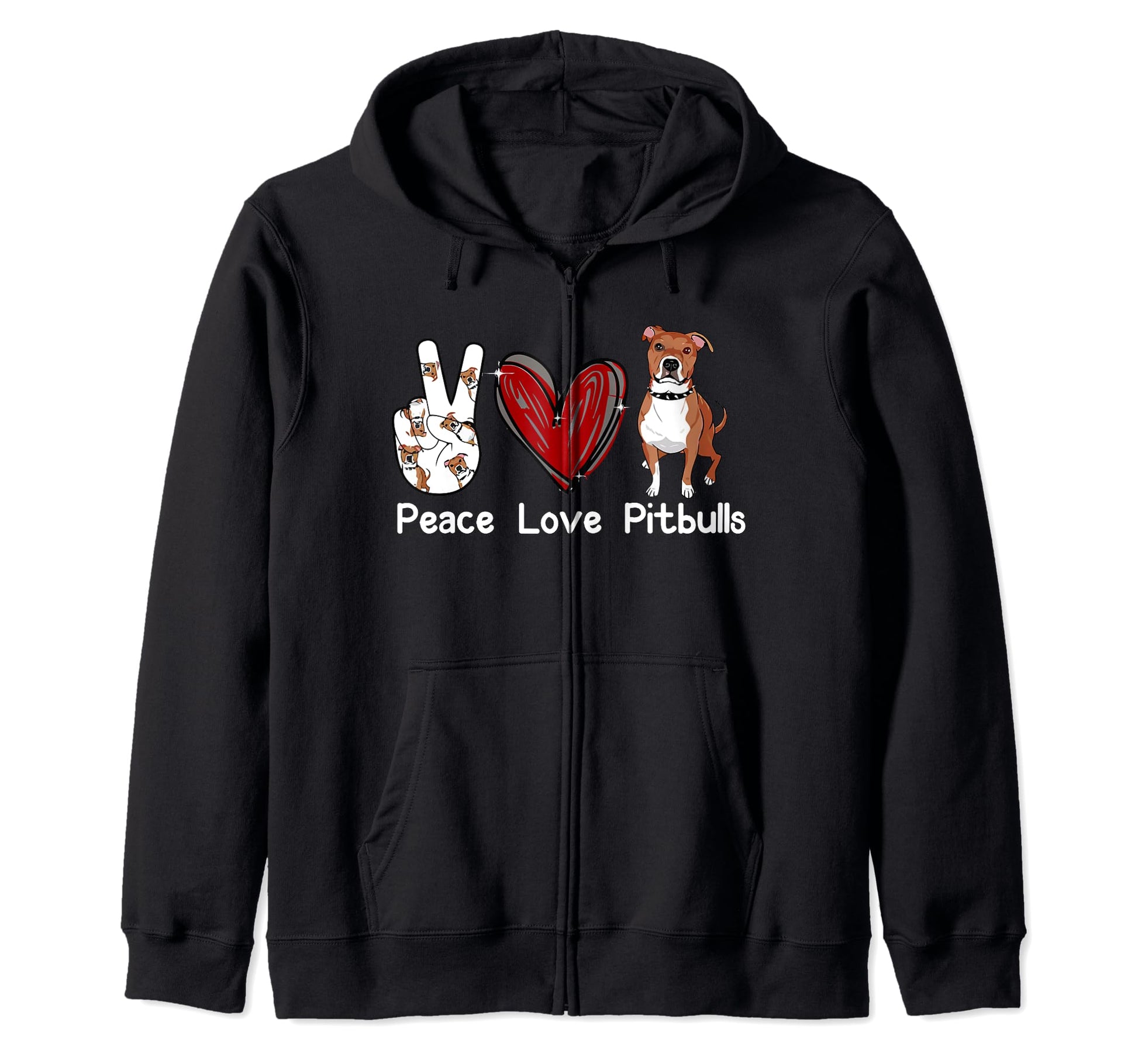 Peace Love Pitbulls Dog Dogs Pet T-Shirt - Casual Everyday Wear Unisex - T-Shirt, Sweatshirt, Hoodie
