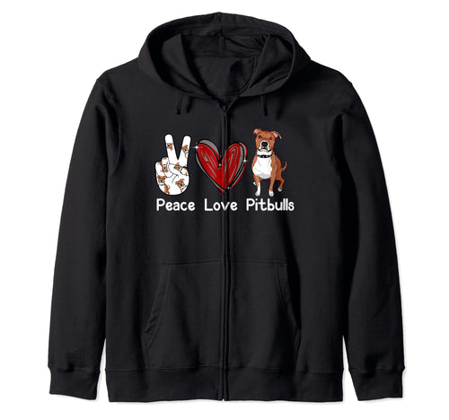 Peace Love Pitbulls Dog Dogs Pet T-Shirt - Casual Everyday Wear Unisex - T-Shirt, Sweatshirt, Hoodie