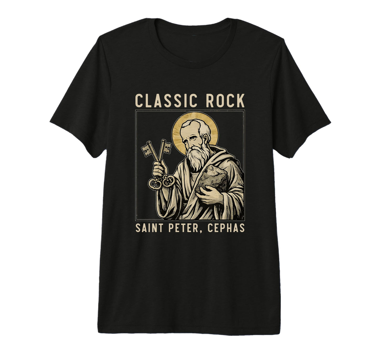 Saint Peter Rock Catholic Vibe Petros T-Shirt - Unique Graphic for Adults - T-Shirt, Sweatshirt, Hoodie
