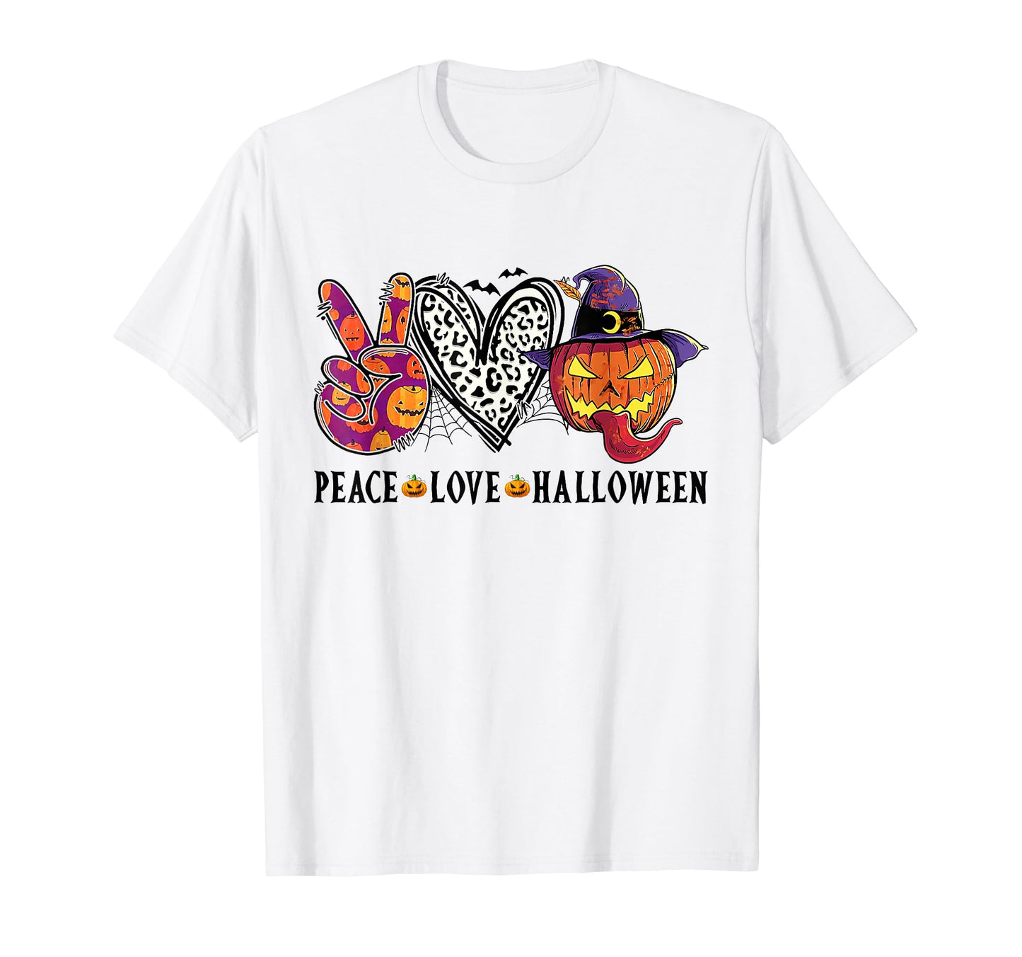 Peace Love Halloween Happy Halloween T-Shirt - Unique Graphic Men Women - T-Shirt, Sweatshirt, Hoodie