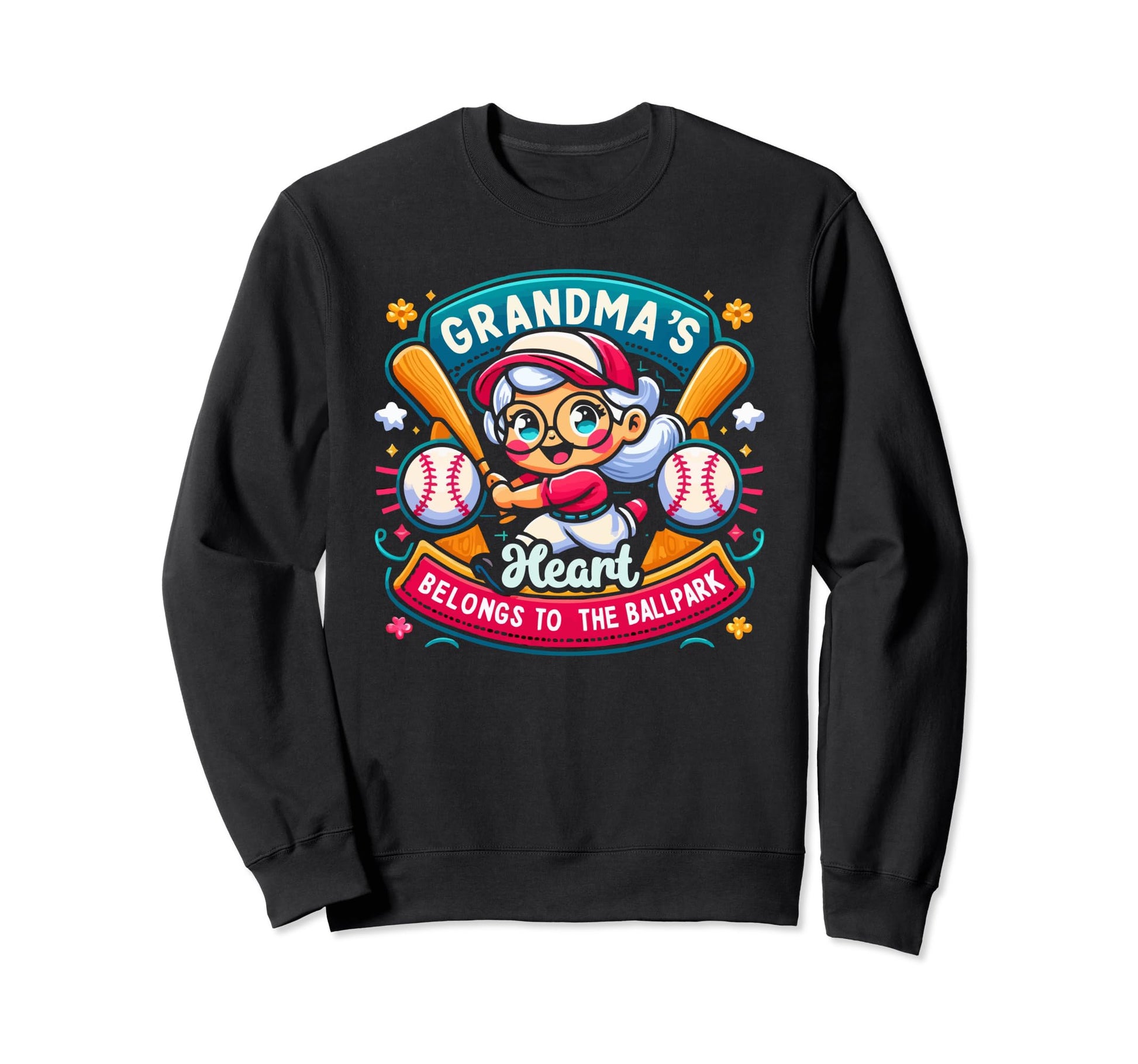 Baseball Grandma Grandmother Granny Sweatshirt - Streetwear Style Unisex - T-Shirt, Sweatshirt, Hoodie