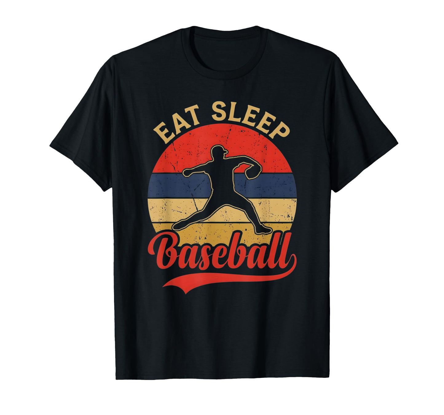Eat Sleep Baseball Sunset Pitcher T-Shirt - Minimalist Print Unisex - T-Shirt, Sweatshirt, Hoodie