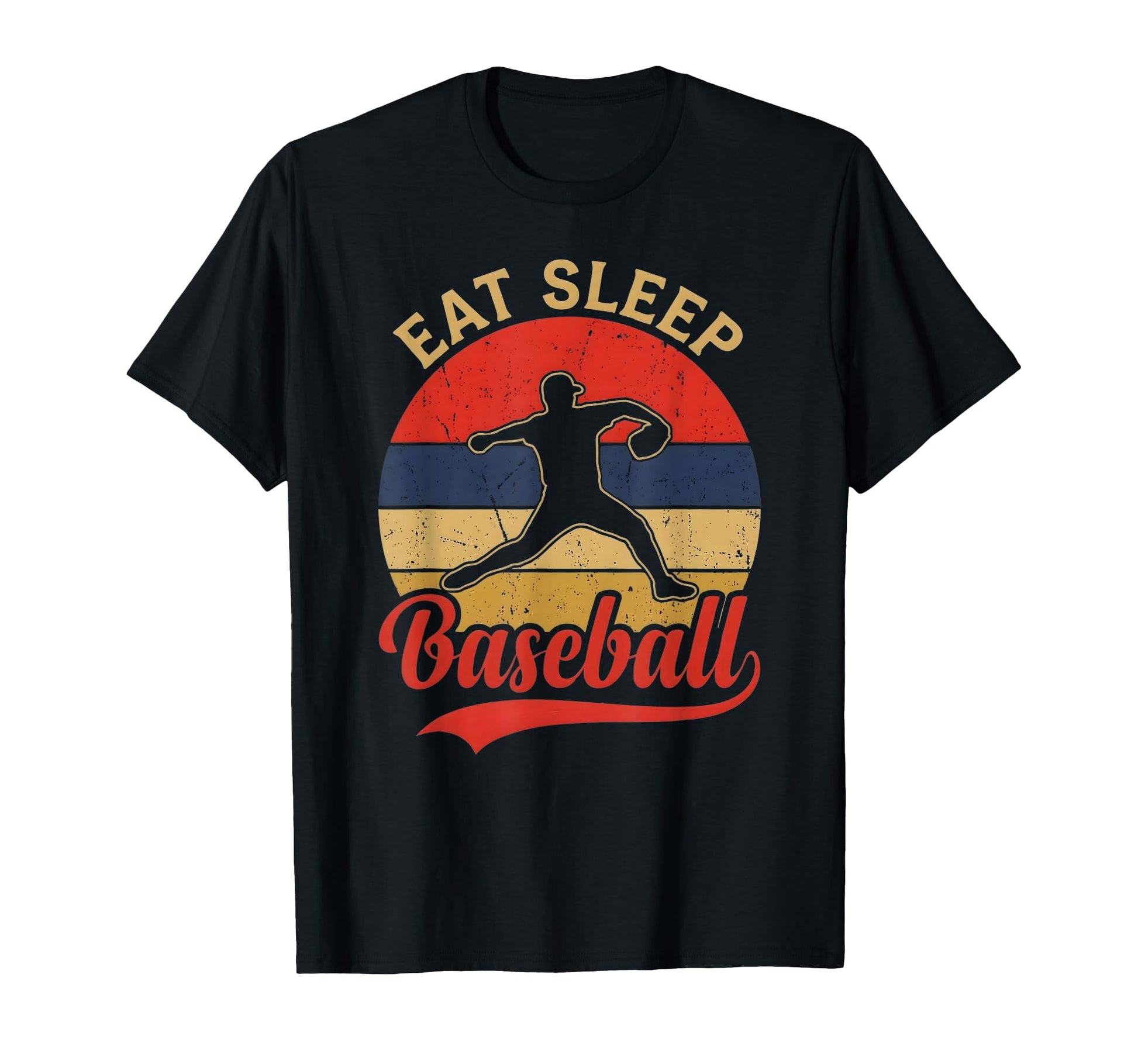 Eat Sleep Baseball Sunset Pitcher T-Shirt - Minimalist Print Unisex - T-Shirt, Sweatshirt, Hoodie