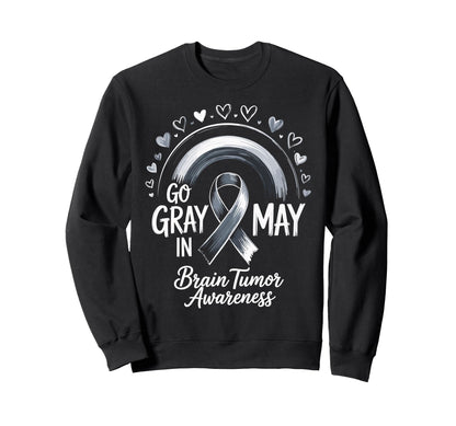 Go Gray May Brain Tumor Awareness Sweatshirt - Graphic Print Unisex - T-Shirt, Sweatshirt, Hoodie