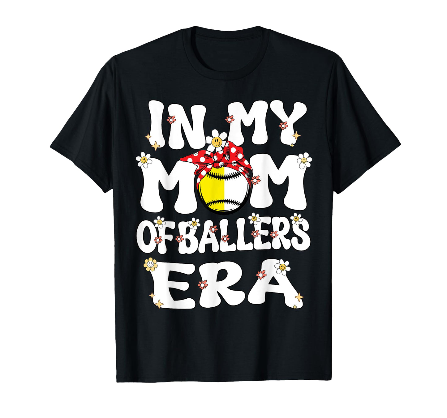 My Mom Ballers Era Groovy Baseball T-Shirt - Minimalist Print for Adults - T-Shirt, Sweatshirt, Hoodie