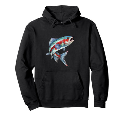 Rainbow Trout Fishing Hoodie - Graphic Print for Adults - T-Shirt, Sweatshirt, Hoodie