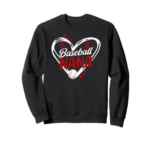 Baseball Nana Heart Nana Sweatshirt - Aesthetic Graphic for Adults - T-Shirt, Sweatshirt, Hoodie