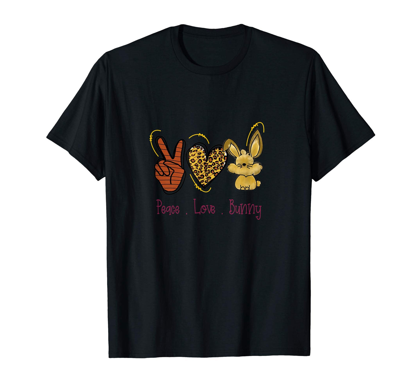 Easter Bunny Peace Love Bunny T-Shirt - Novelty Apparel for Adults - T-Shirt, Sweatshirt, Hoodie