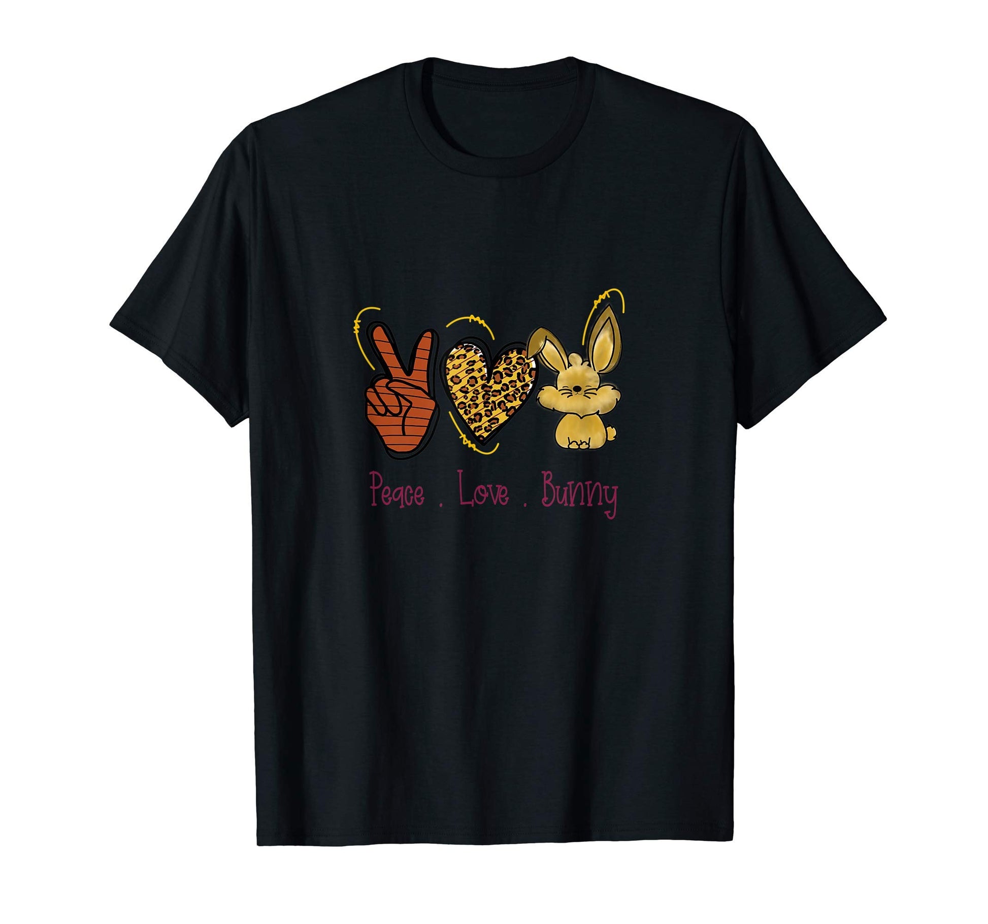 Easter Bunny Peace Love Bunny T-Shirt - Novelty Apparel for Adults - T-Shirt, Sweatshirt, Hoodie