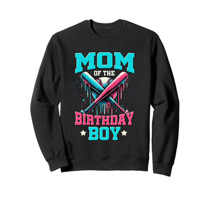 Mom Birthday Baseball Ice Cream Sprinkles Sweatshirt - Graphic Print Unisex - T-Shirt, Sweatshirt, Hoodie