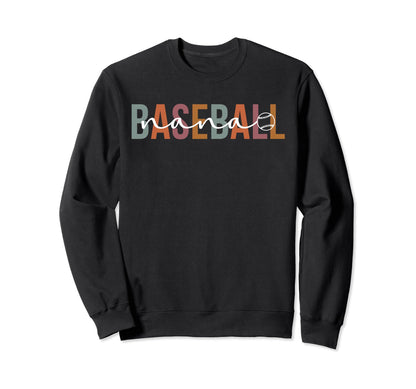 Baseball Nana Grandma Boho Nana Sweatshirt - Minimalist Print Unisex - T-Shirt, Sweatshirt, Hoodie