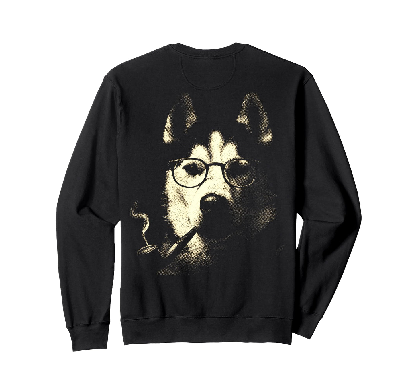 Siberian Husky Glasses Smoking Sweatshirt - Fun Novelty Design Men Women - T-Shirt, Sweatshirt, Hoodie