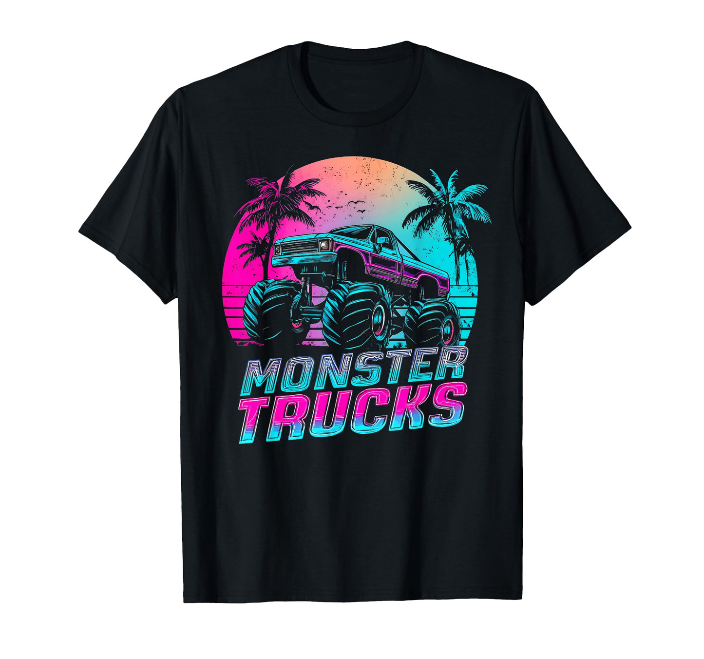 Monster Truck 4 Wheeler Vaporwave T-Shirt - Streetwear Style Unisex - T-Shirt, Sweatshirt, Hoodie