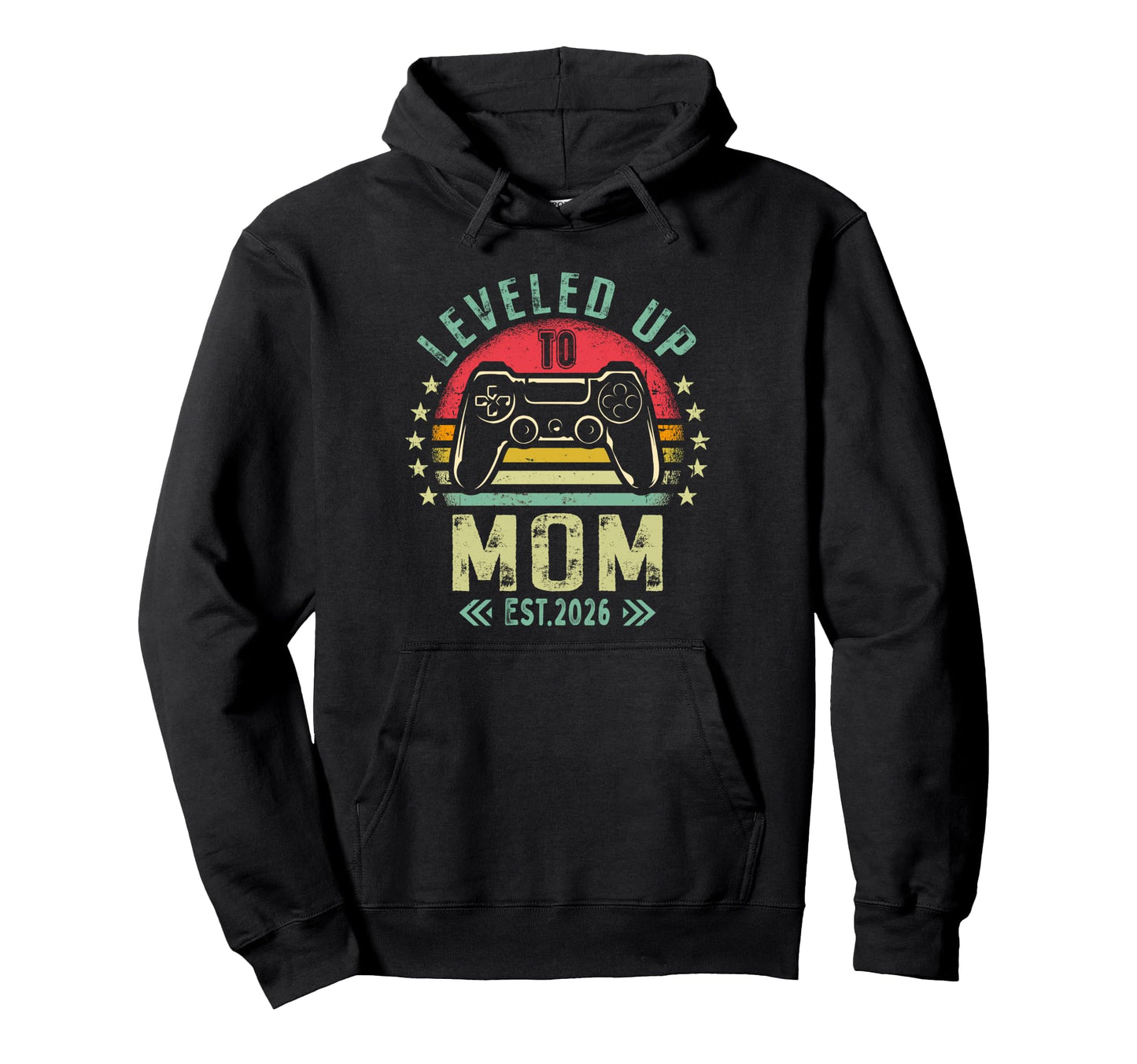 Womens Leveled Up To Mom Gamer Mommy Hoodie - Trendy Graphic Men Women - T-Shirt, Sweatshirt, Hoodie