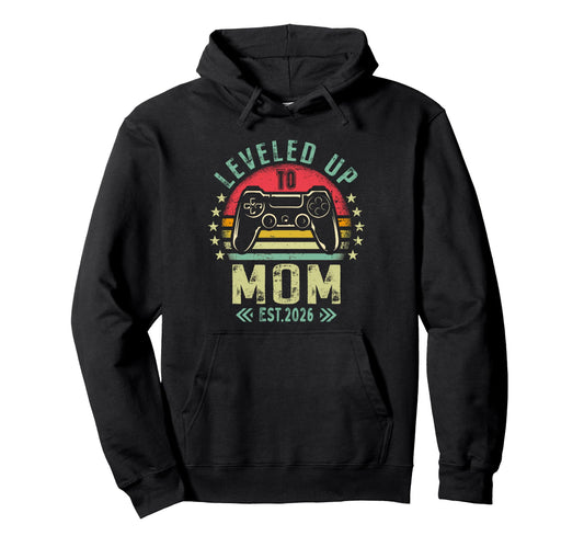 Womens Leveled Up To Mom Gamer Mommy Hoodie - Trendy Graphic Men Women - T-Shirt, Sweatshirt, Hoodie