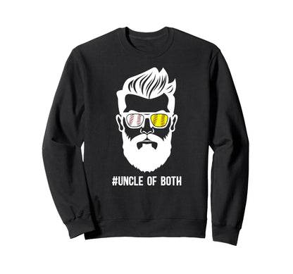 Uncle Both Baseball Softball Uncle Sweatshirt - Novelty Apparel for Adults - T-Shirt, Sweatshirt, Hoodie