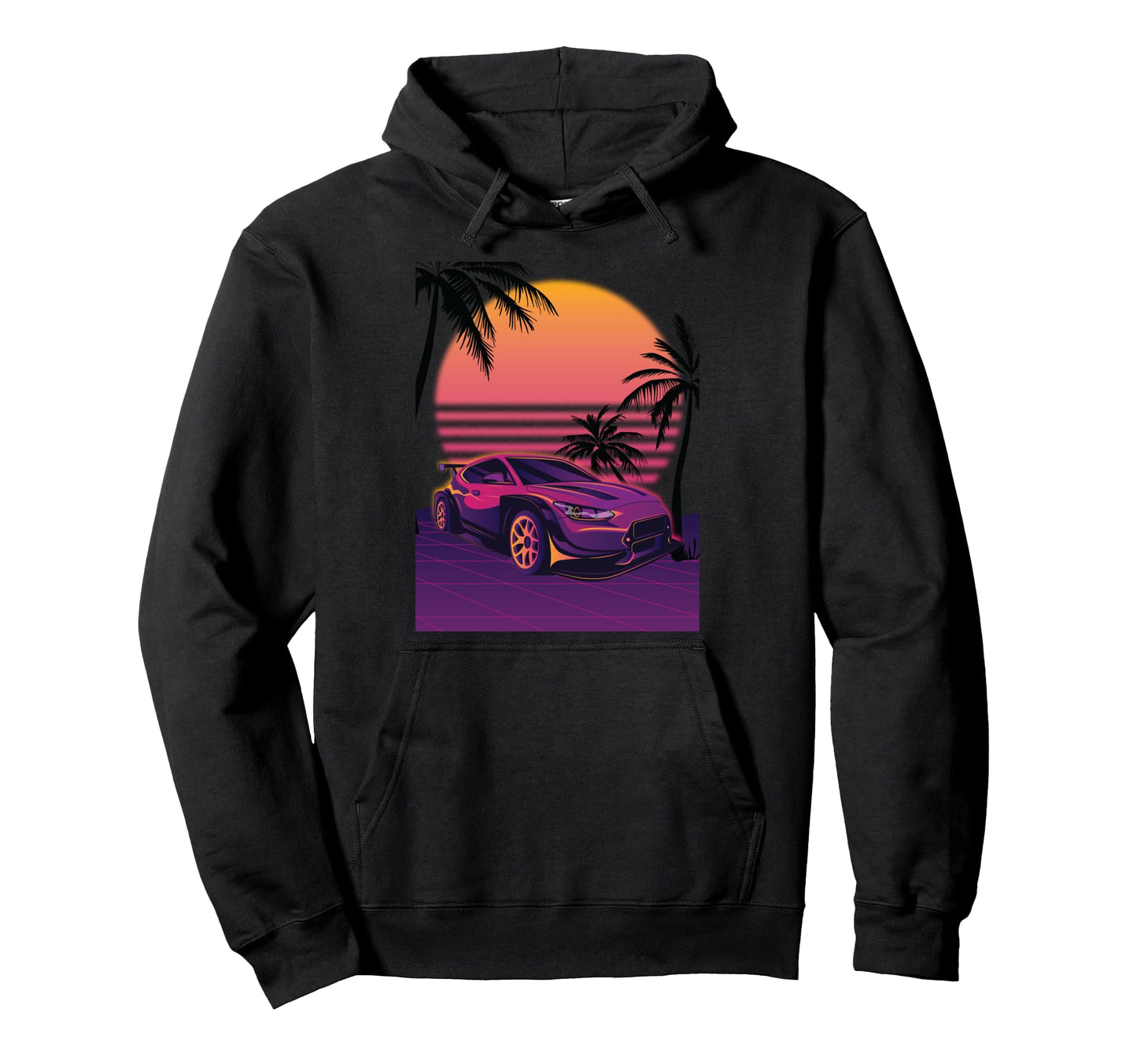 Synthwave Sport Car Aesthetic Hoodie - Aesthetic Graphic for Adults - T-Shirt, Sweatshirt, Hoodie