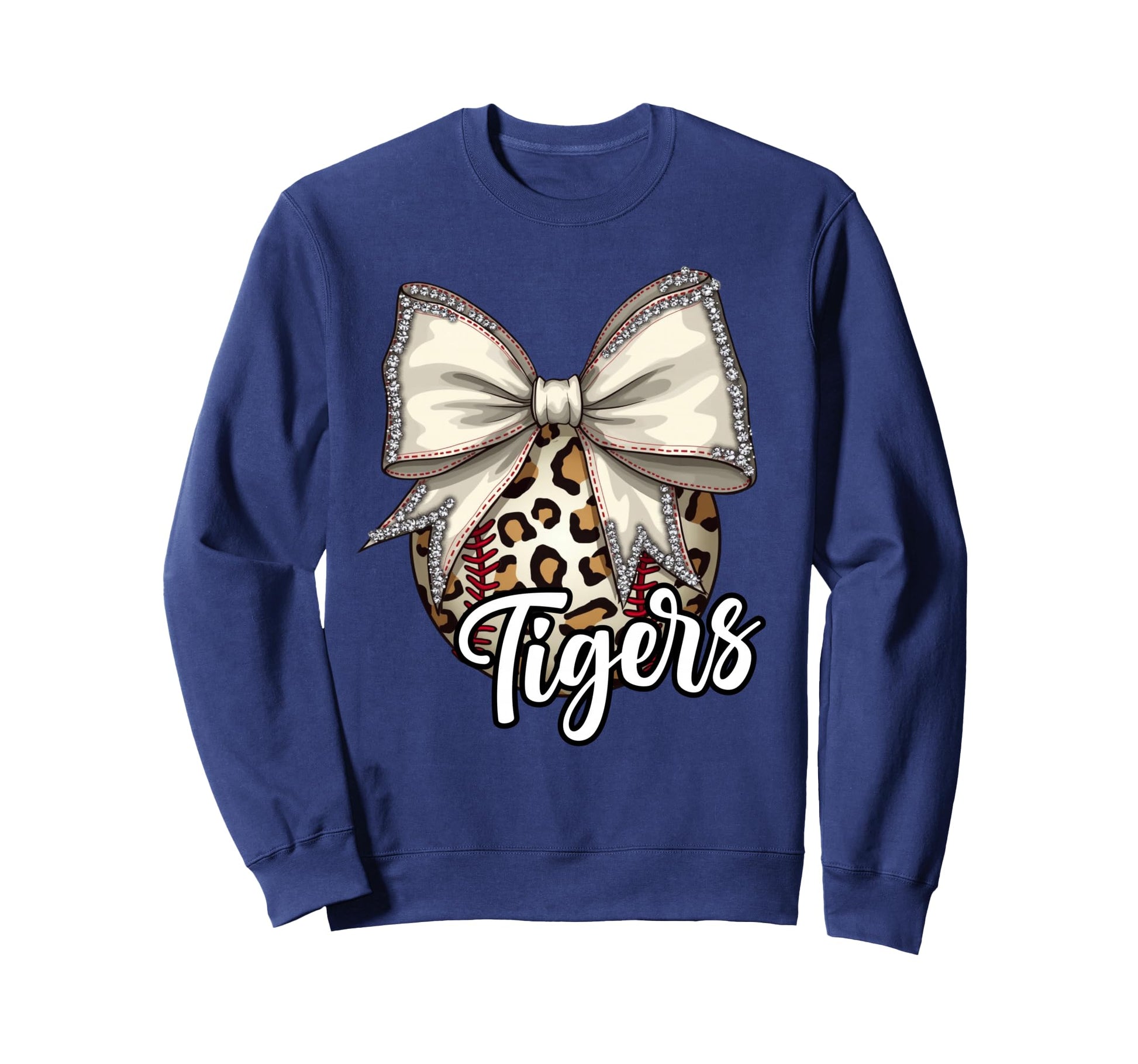 Tigers Baseball Mom Leopard Sweatshirt - Aesthetic Graphic for Adults - T-Shirt, Sweatshirt, Hoodie