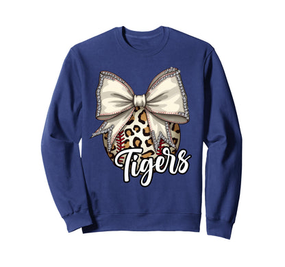 Tigers Baseball Mom Leopard Sweatshirt - Aesthetic Graphic for Adults - T-Shirt, Sweatshirt, Hoodie