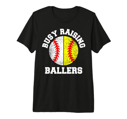 Busy Raising Ballers Funny Baseball T-Shirt - Custom Art Print Unisex - T-Shirt, Sweatshirt, Hoodie