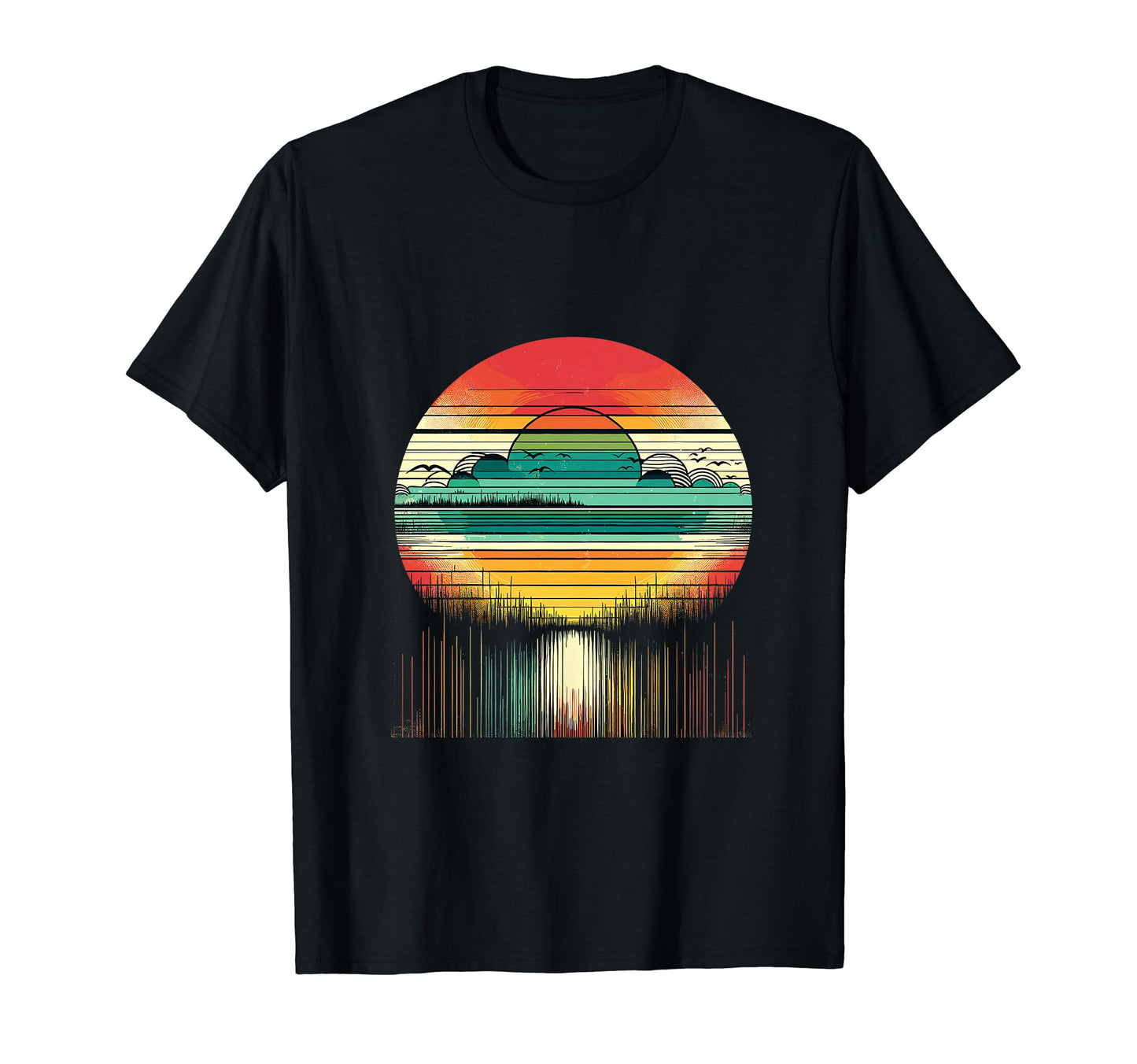 Sunset Spectrum Rainbow Vector T-Shirt - Unique Graphic Men Women - T-Shirt, Sweatshirt, Hoodie