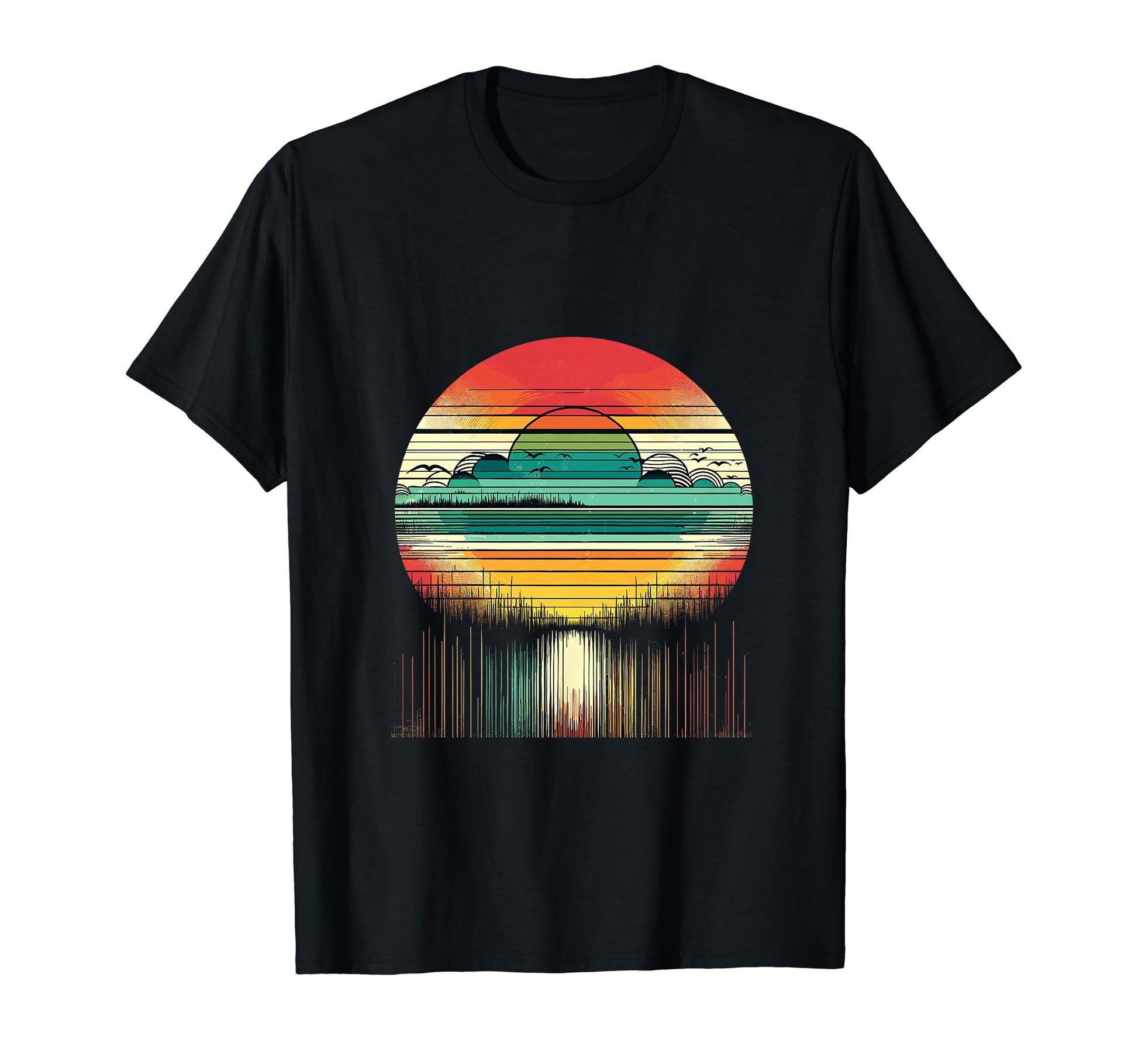Sunset Spectrum Rainbow Vector T-Shirt - Unique Graphic Men Women - T-Shirt, Sweatshirt, Hoodie