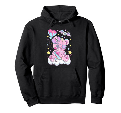 Kawaii Pastel Goth Scary Bear Hoodie - Trendy Graphic Unisex - T-Shirt, Sweatshirt, Hoodie