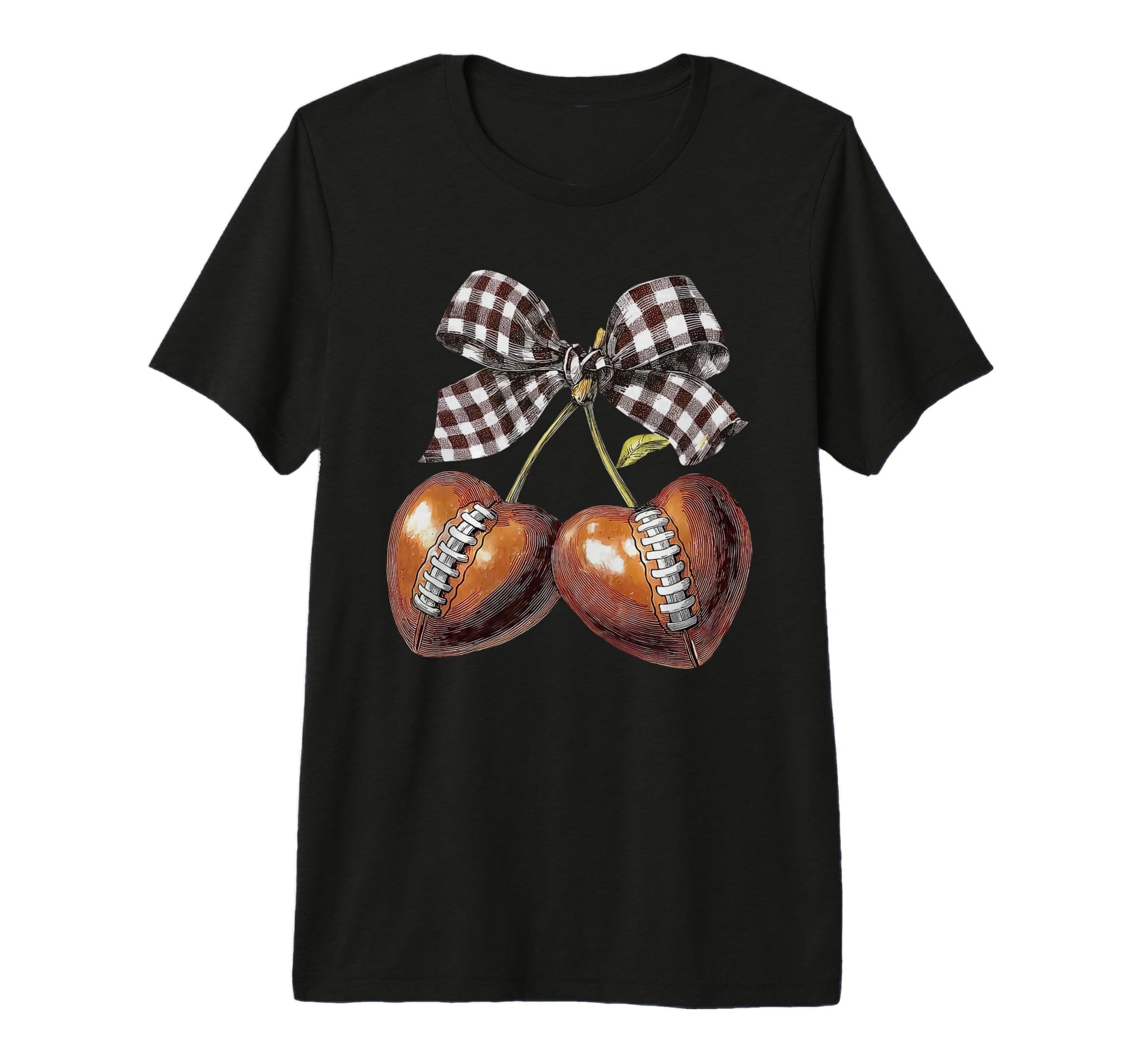 Cherry Coquette Bow American Football T-Shirt - Streetwear Style Unisex - T-Shirt, Sweatshirt, Hoodie