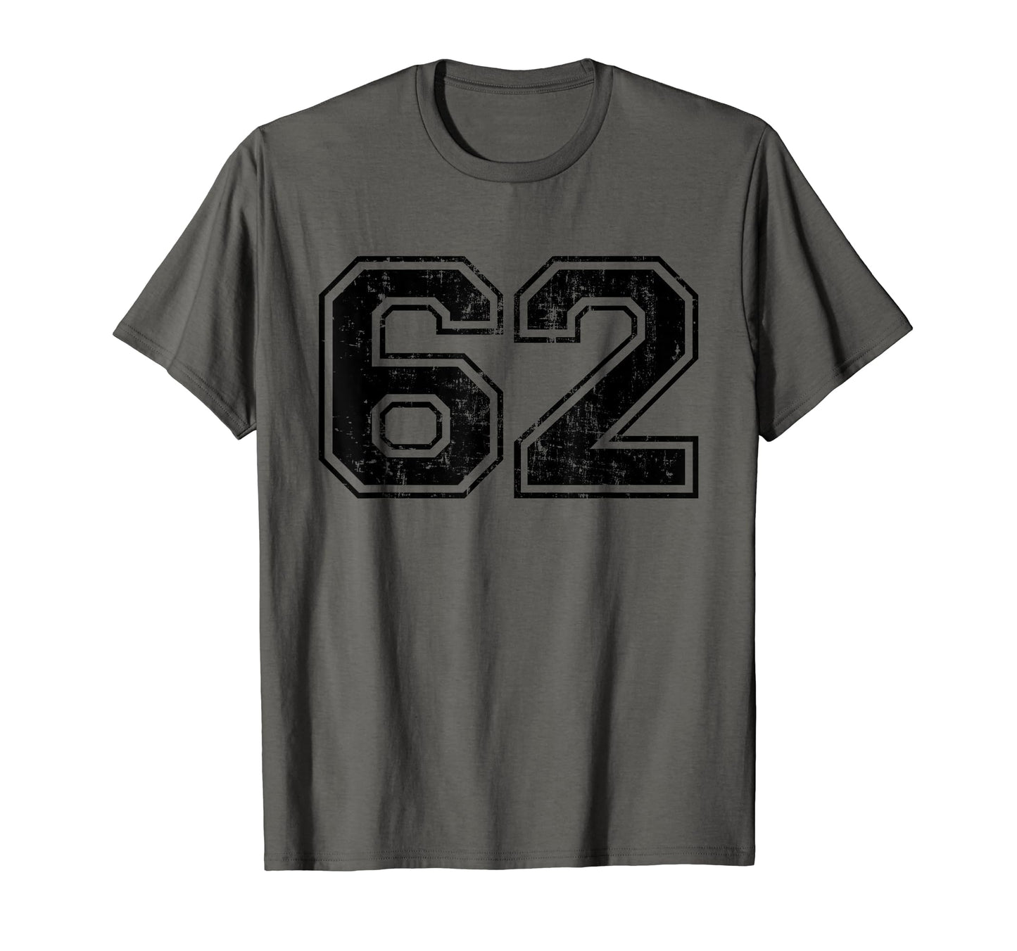 Number 62 Varsity Distressed Sport Team T-Shirt - Graphic Print for Adults - T-Shirt, Sweatshirt, Hoodie
