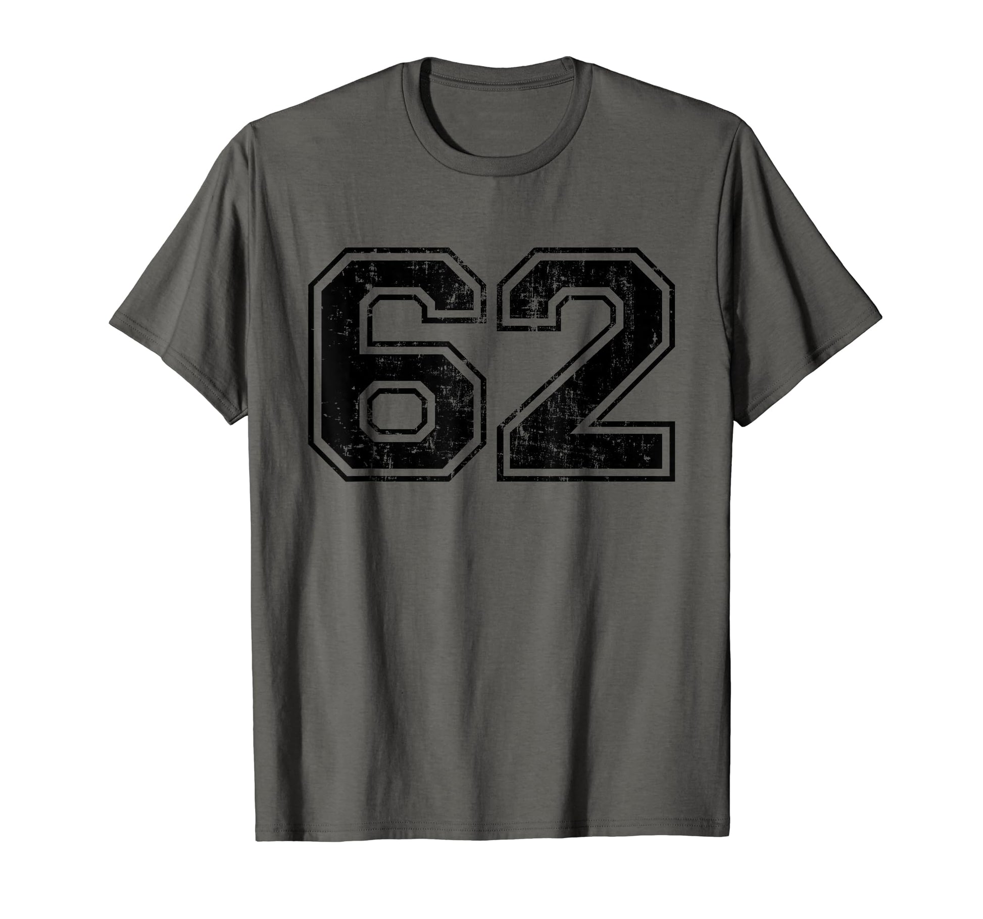 Number 62 Varsity Distressed Sport Team T-Shirt - Graphic Print for Adults - T-Shirt, Sweatshirt, Hoodie