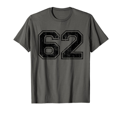 Number 62 Varsity Distressed Sport Team T-Shirt - Graphic Print for Adults - T-Shirt, Sweatshirt, Hoodie