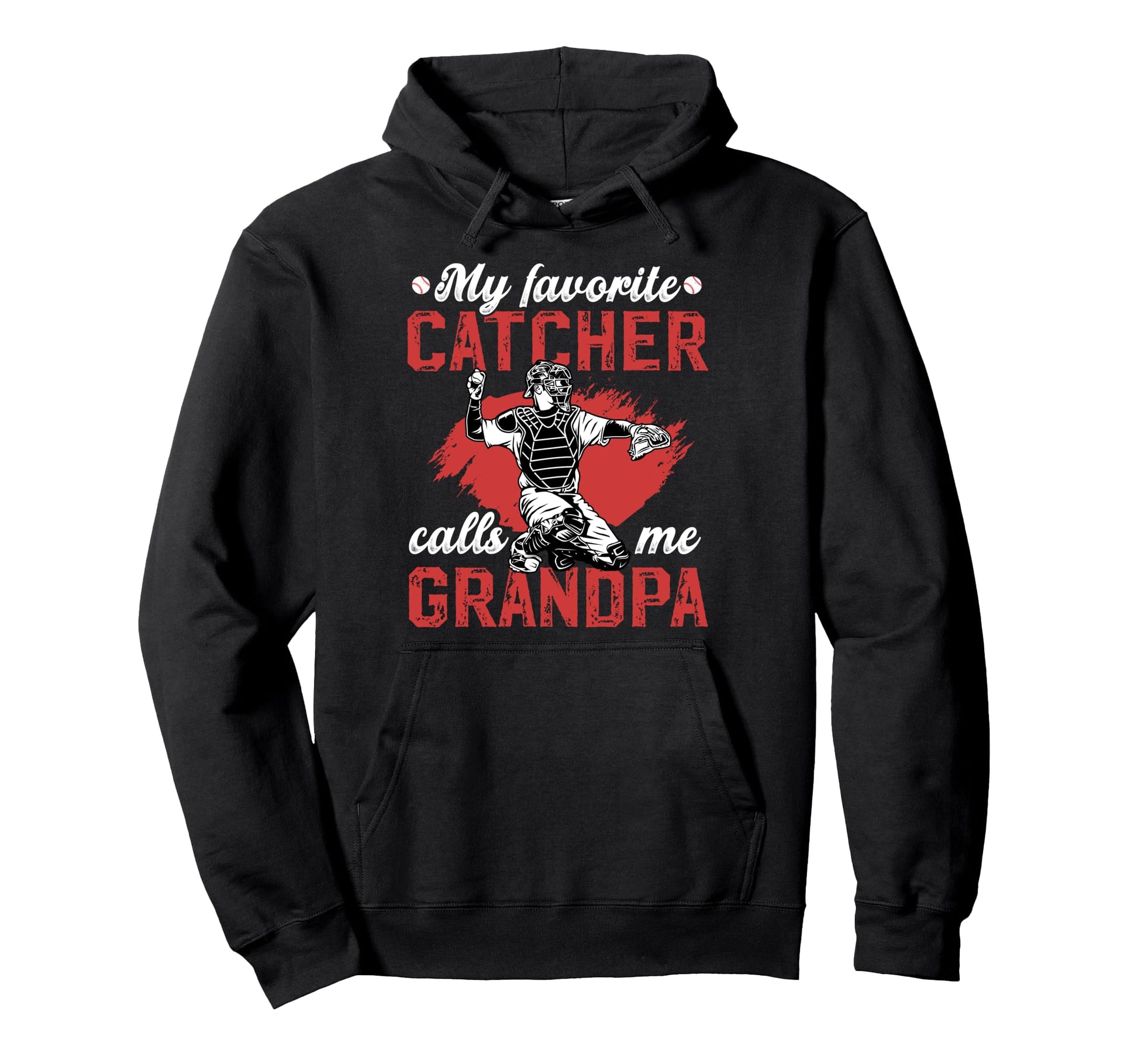 My Favorite Baseball Catcher Grandpa Hoodie - Aesthetic Graphic for Adults - T-Shirt, Sweatshirt, Hoodie