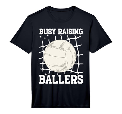 Mens Volleyball Busy Raising Ballers T-Shirt - Minimalist Print Men Women - T-Shirt, Sweatshirt, Hoodie