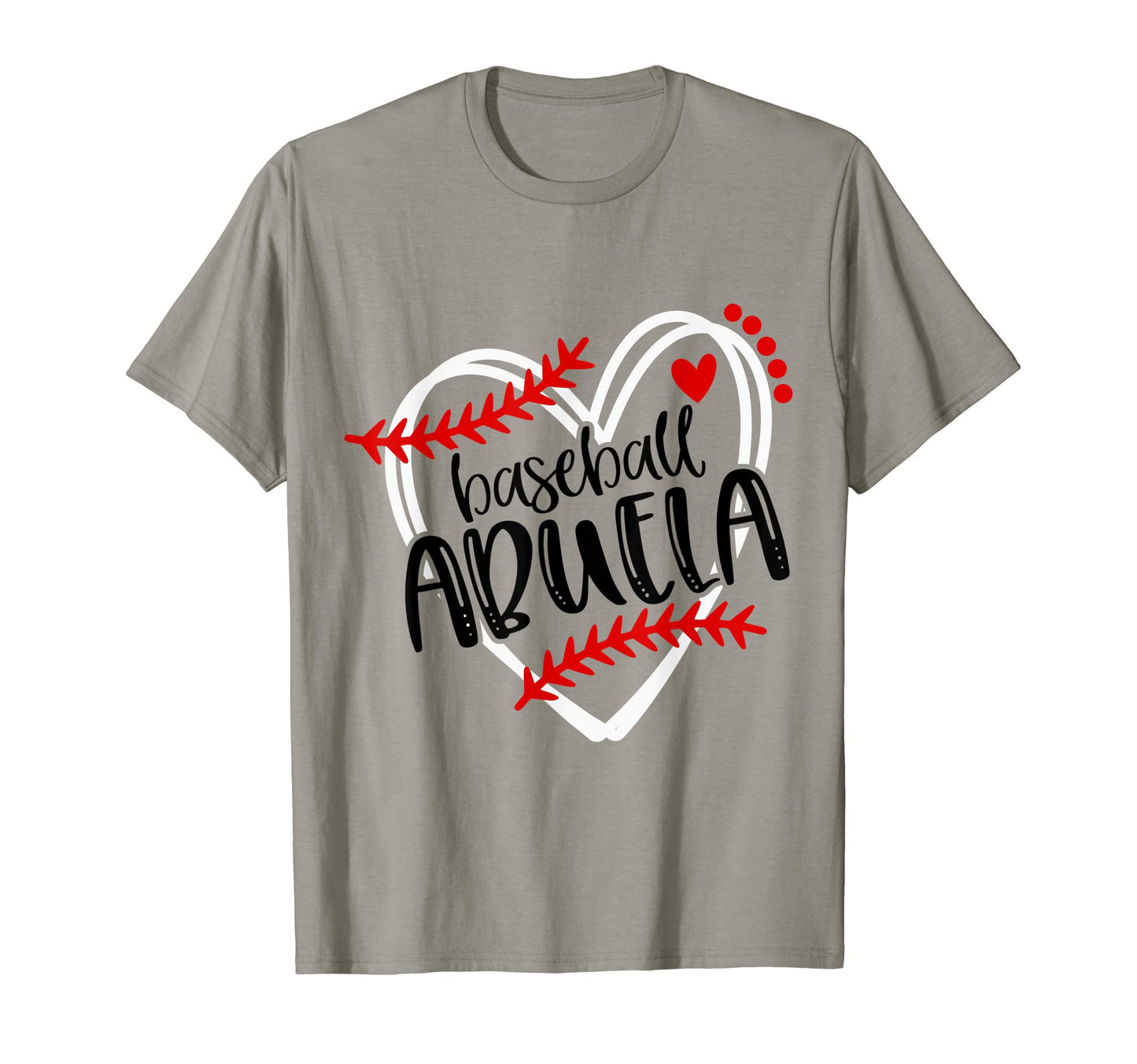 Baseball Abuela Distressed Heart T-Shirt - Fun Novelty Design for Adults - T-Shirt, Sweatshirt, Hoodie