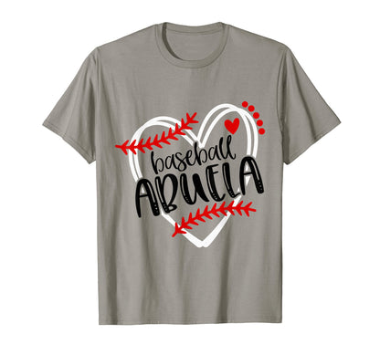 Baseball Abuela Distressed Heart T-Shirt - Fun Novelty Design for Adults - T-Shirt, Sweatshirt, Hoodie