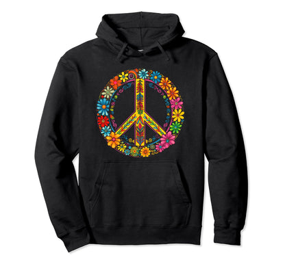 Peace Sign 60S 70S Hippie Boho 1 Hoodie - Novelty Apparel Unisex - T-Shirt, Sweatshirt, Hoodie