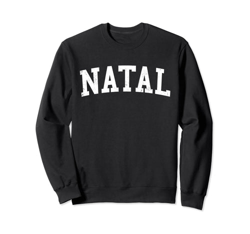Natal Brazil Distressed White Varsity Sweatshirt - Streetwear Style Unisex - T-Shirt, Sweatshirt, Hoodie