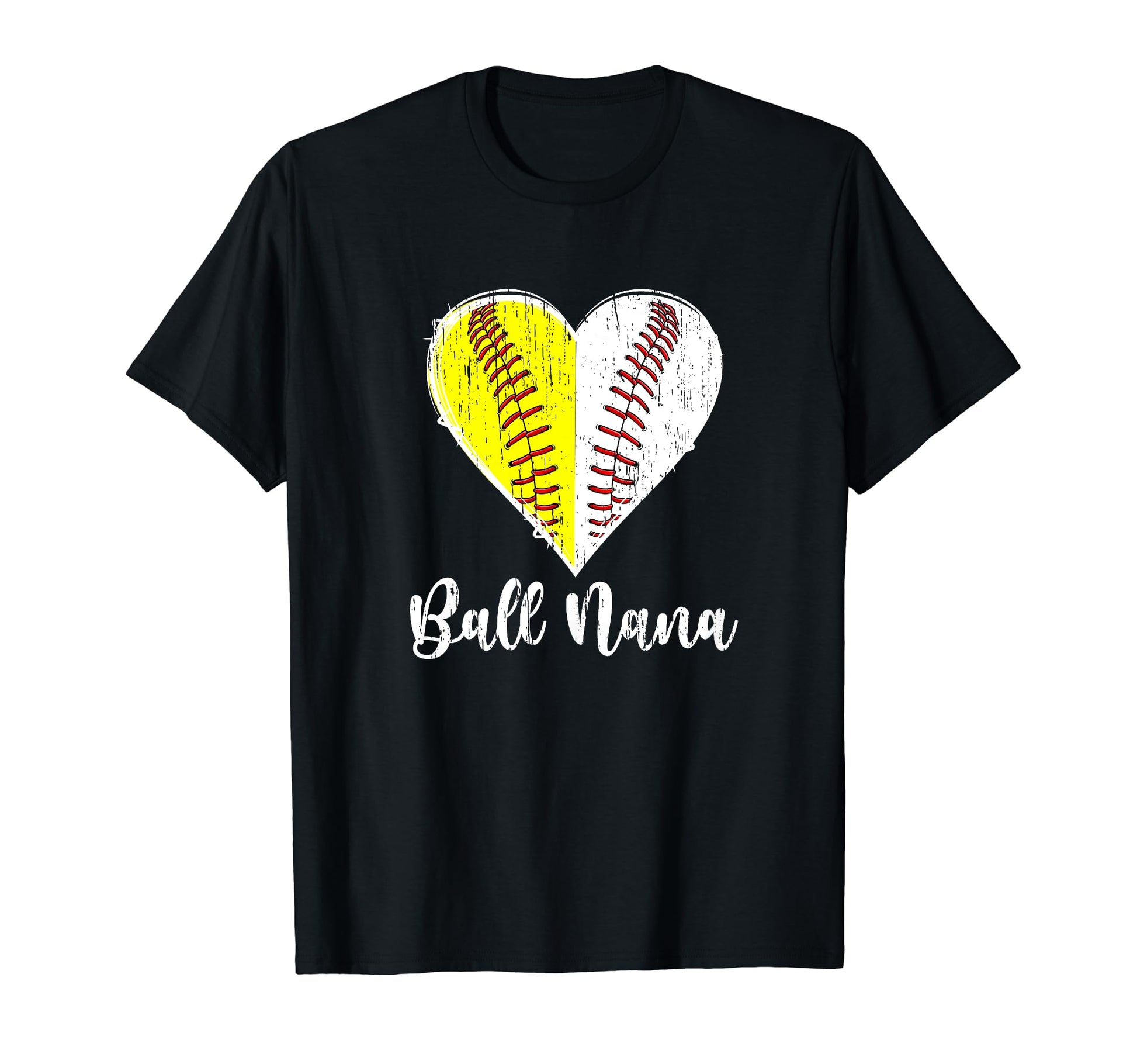 Ball Nana Heart Baseball Softball T-Shirt - Streetwear Style Men Women - T-Shirt, Sweatshirt, Hoodie
