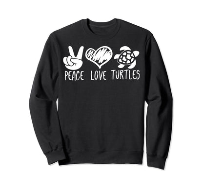 Peace Love And Turtles Sweatshirt - Minimalist Print Unisex - T-Shirt, Sweatshirt, Hoodie
